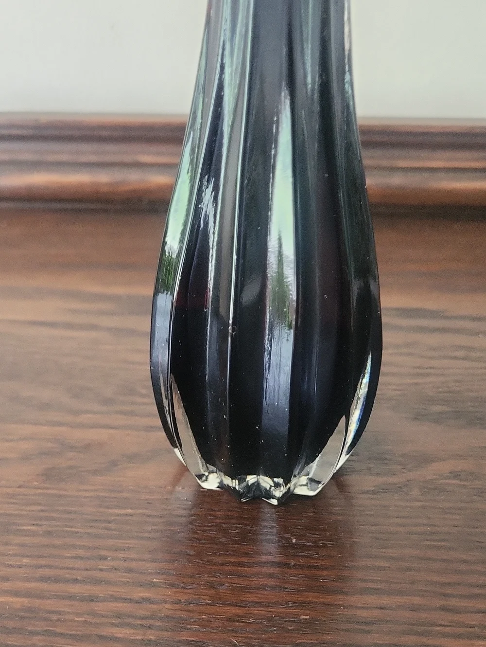 Mid-Century Dark Cobalt Blue Glass Bud Vase